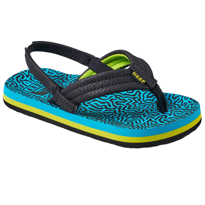 Load image into Gallery viewer, REEF Youth Little Ahi Sandals - Blue Coral 3