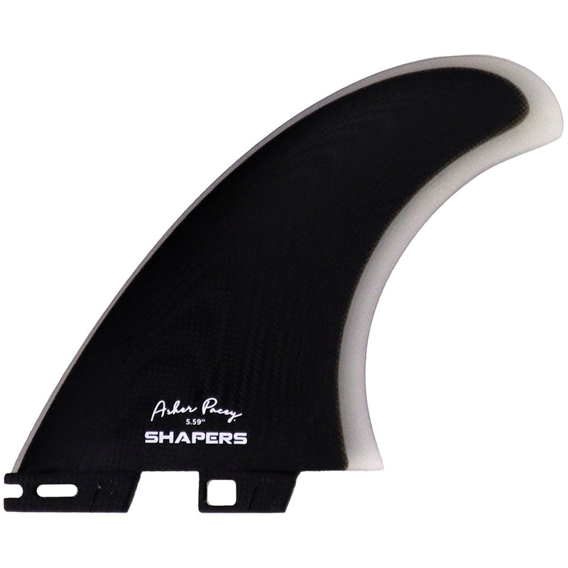 Load image into Gallery viewer, Shapers Asher Pacey FCS II Compatible Twin + 1 Fin Set - 5.59"