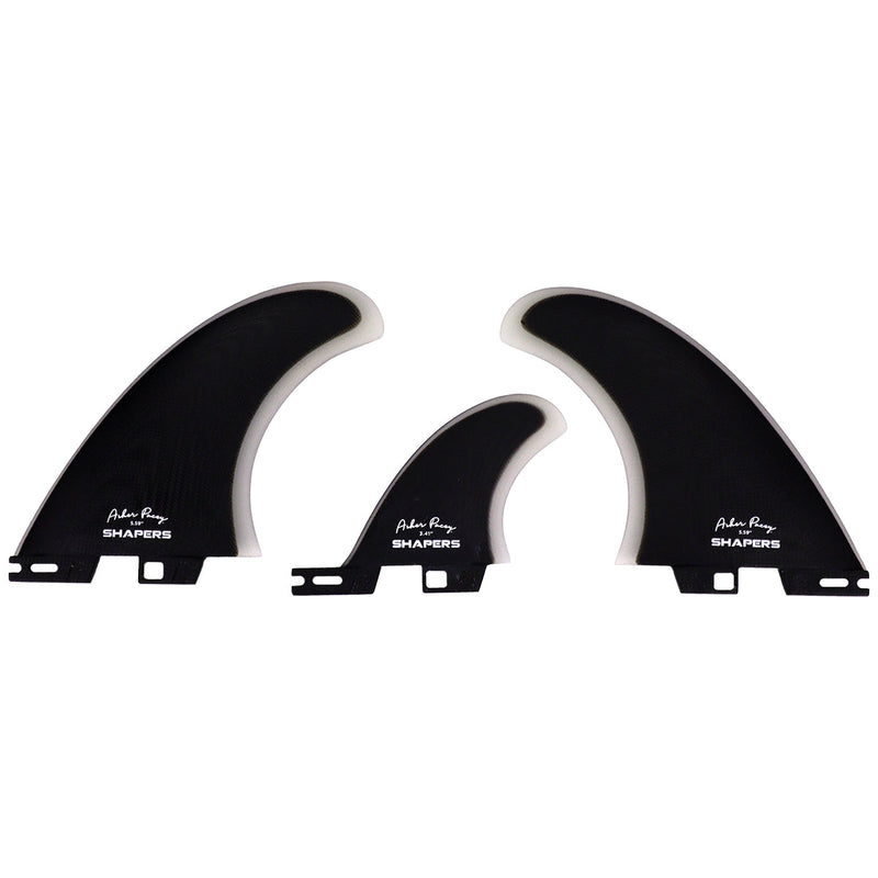 Load image into Gallery viewer, Shapers Asher Pacey FCS II Compatible Twin + 1 Fin Set - 5.59"