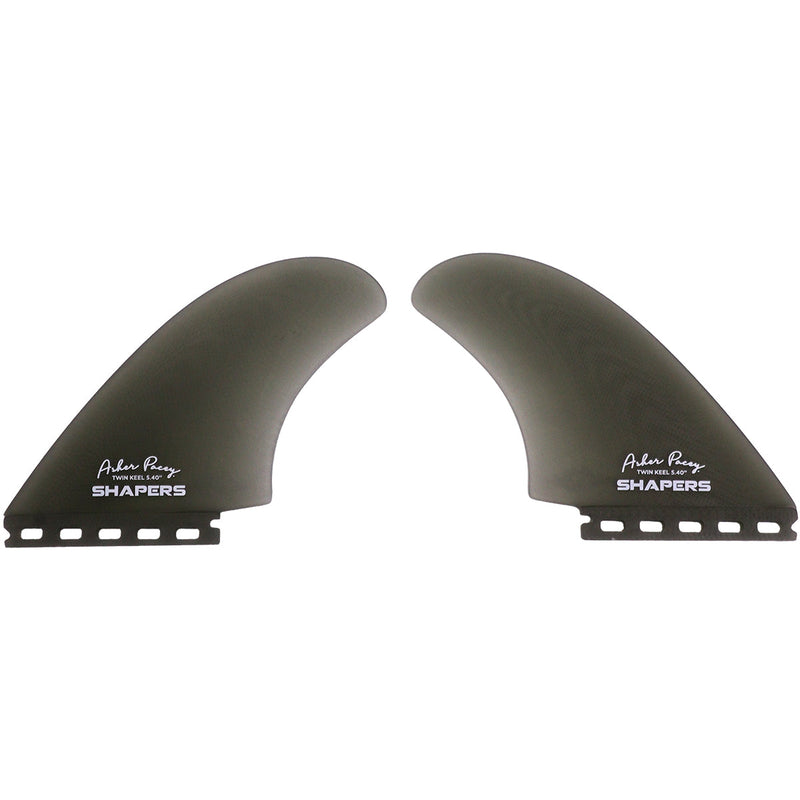 Load image into Gallery viewer, Shapers Asher Pacey Futures Compatible Twin Keel Fin Set - 5.40"