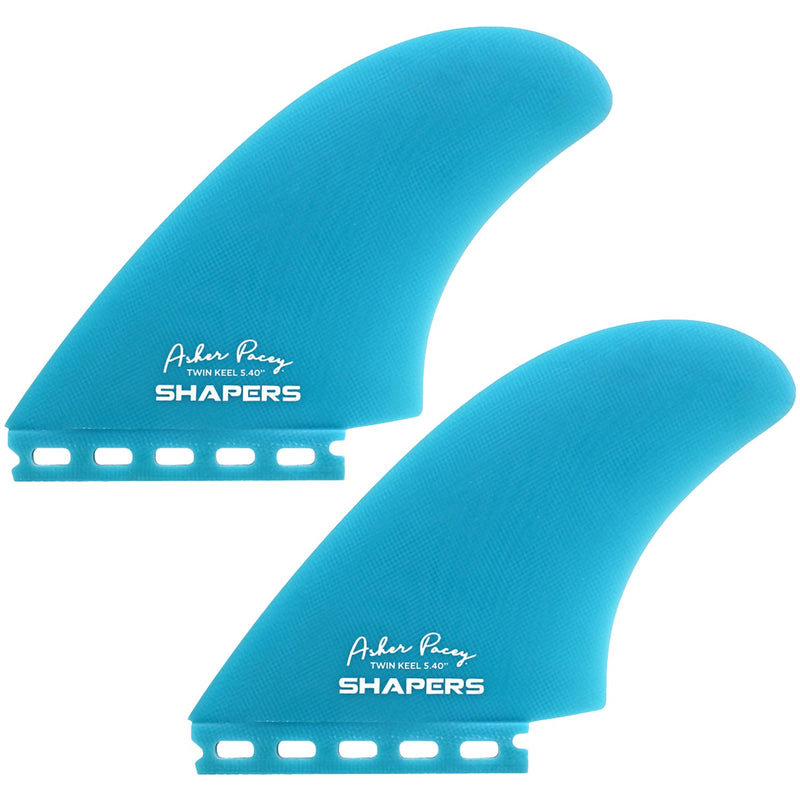 Load image into Gallery viewer, Shapers Asher Pacey Futures Compatible Twin Keel Fin Set - 5.40"