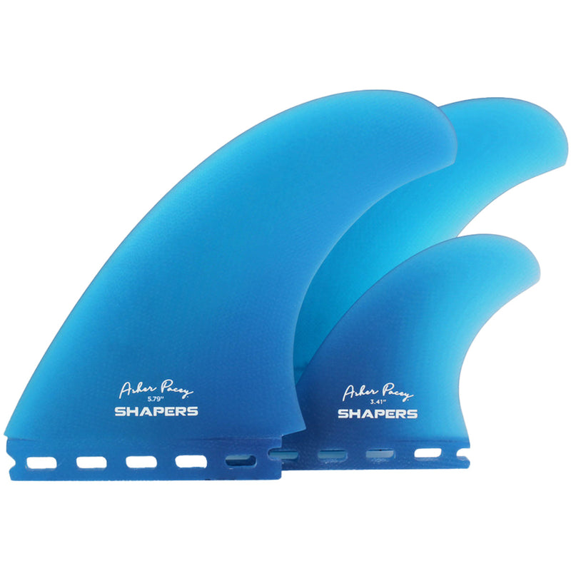 Load image into Gallery viewer, Shapers Asher Pacey Futures Compatible Twin + 1 Fin Set - 5.79"