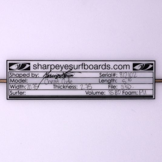 Sharp Eye Cheat Code 5'10 x 20 ¾ x 2 ¾ Surfboard