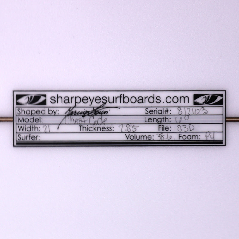 Load image into Gallery viewer, Sharp Eye Cheat Code 6'0 x 21 x 2.85 Surfboard