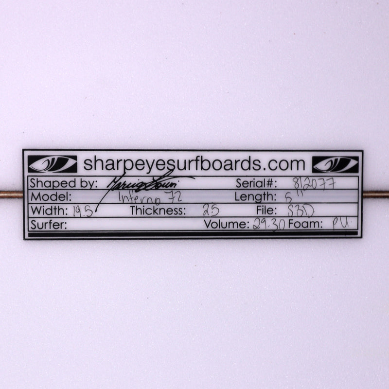 Load image into Gallery viewer, Sharp Eye Inferno 72 5'11 × 19 ½ × 2 ½ Surfboard 4