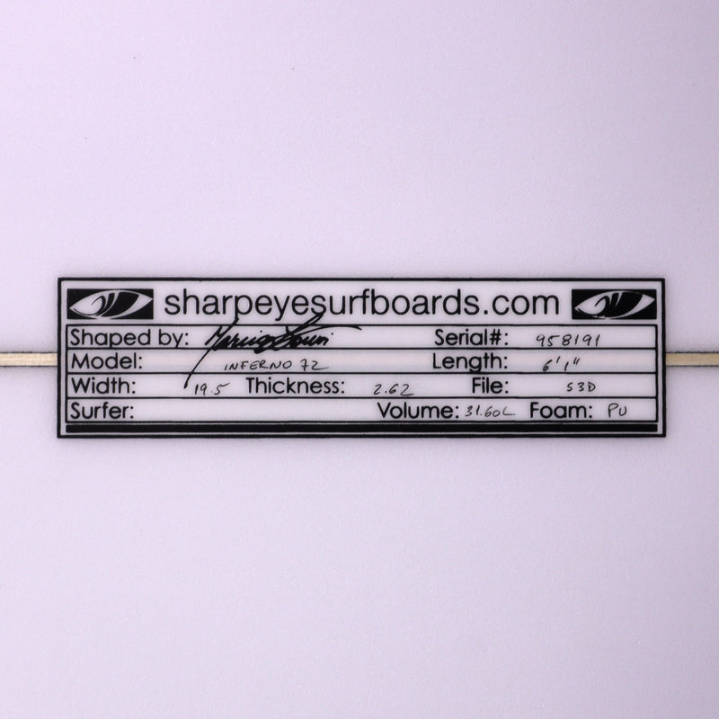 Load image into Gallery viewer, Sharp Eye Inferno 72 6'1 x 19 ½ x 2 ⅝ Surfboard
