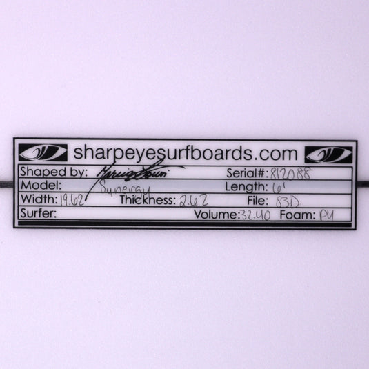 Sharp Eye Synergy 6'1 x 19 ⅝ x 2 ⅝ Surfboard