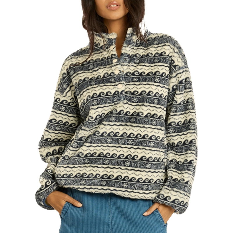 Load image into Gallery viewer, Sisstr Women's Epic Wave Mock Neck Fuzzy Fleece Sweatshirt
