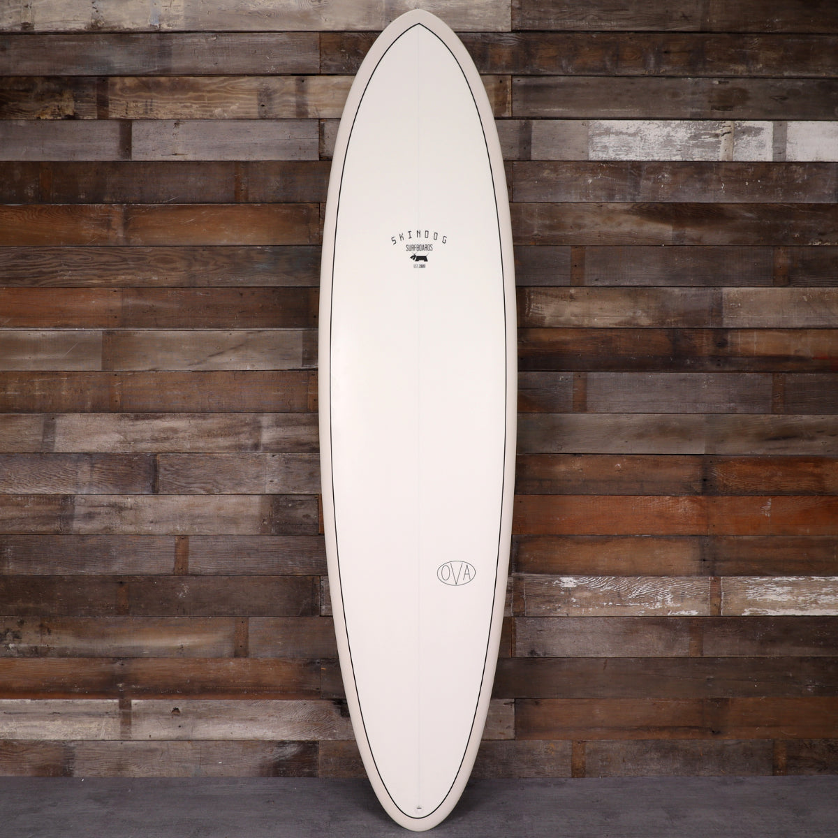 Skindog The OVA Thunderbolt Red 7'6 × 22 ¼ × 3 Surfboard - Silver