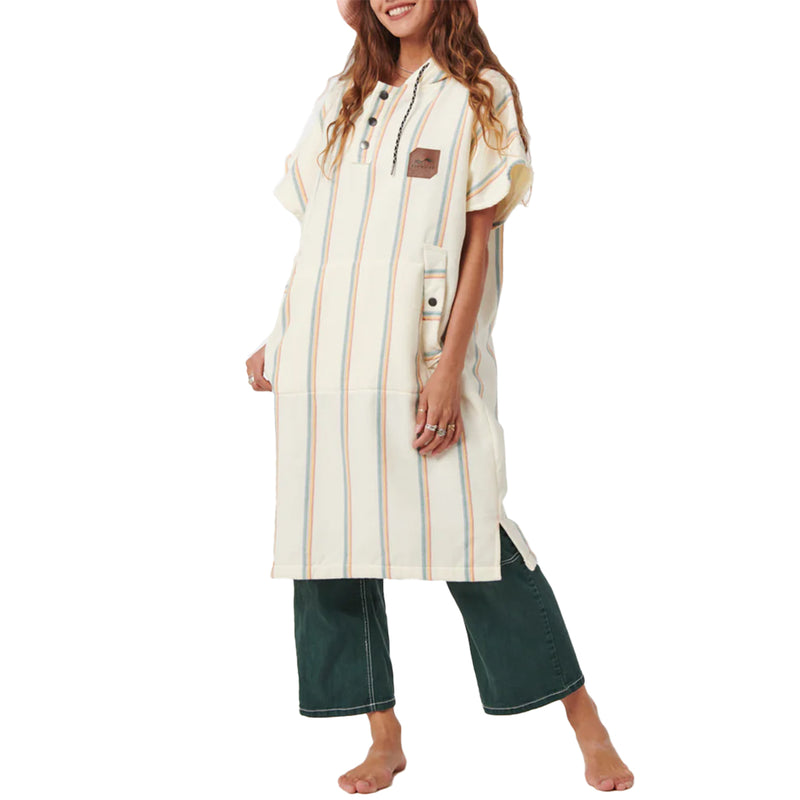 Load image into Gallery viewer, Slowtide Baja Stripe Fouta Hooded Changing Poncho