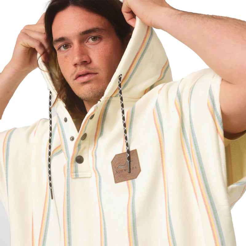 Load image into Gallery viewer, Slowtide Baja Stripe Fouta Hooded Changing Poncho