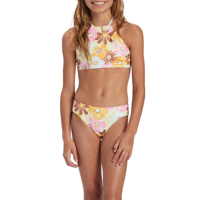 Load image into Gallery viewer, Billabong Youth Flower Power Reversible High Neck Bikini Swimsuit Set