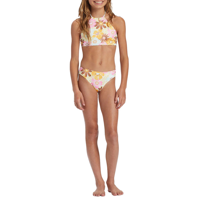Load image into Gallery viewer, Billabong Youth Flower Power Reversible High Neck Bikini Swimsuit Set
