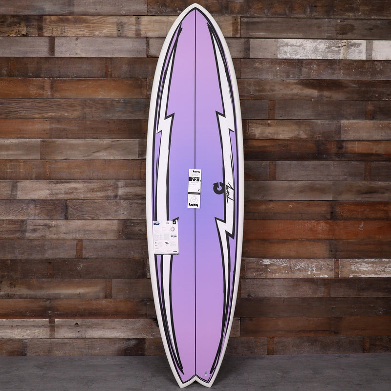 Load image into Gallery viewer, Torq Mod Fish TET 7'2 × 22 ½ × 3 Surfboard - Hi Watt/Purple Passion
