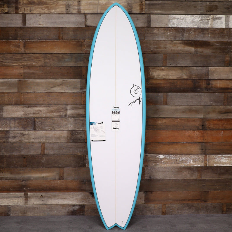 Load image into Gallery viewer, Torq ModFish TET 6'10 × 21 ¾ × 2 ¾ Surfboard - Teal Rail 1