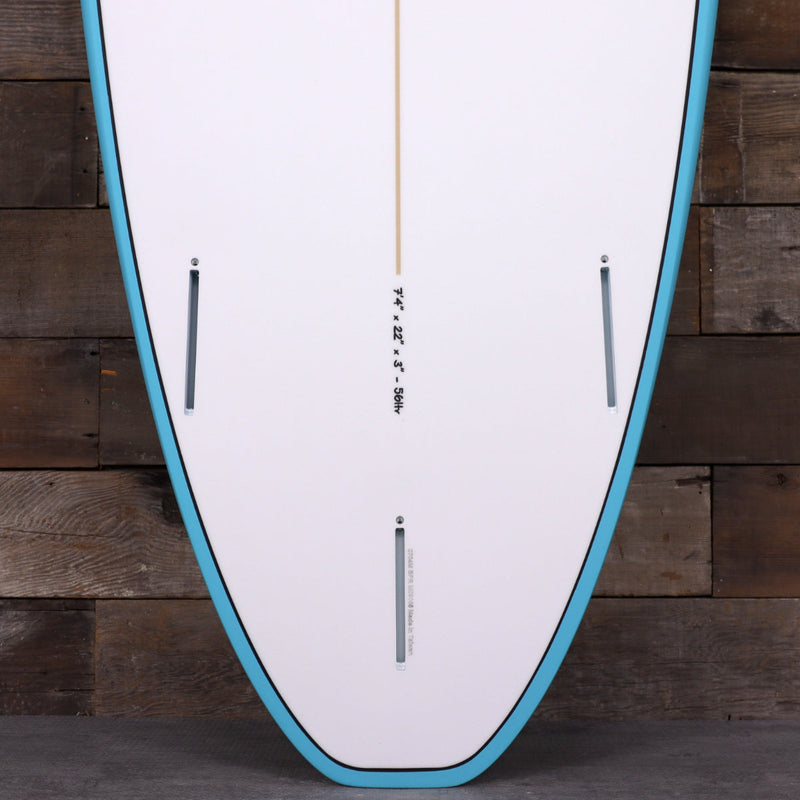 Load image into Gallery viewer, Torq Mod Fun V+ TET 7'4 × 22 × 3 Surfboard - Teal Rail 3