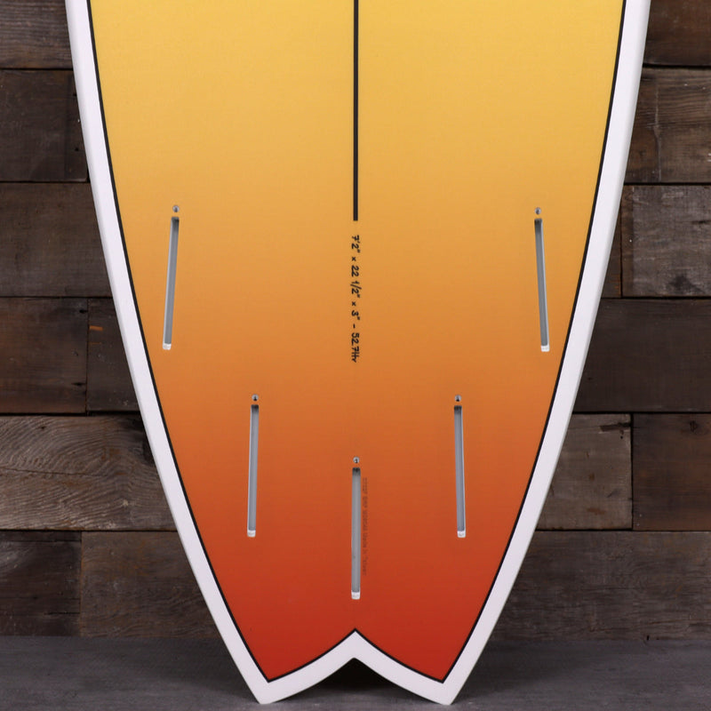 Load image into Gallery viewer, Torq ModFish TET 7'2 × 22 ½ × 3 Surfboard - Yellow/Orange Fade 3