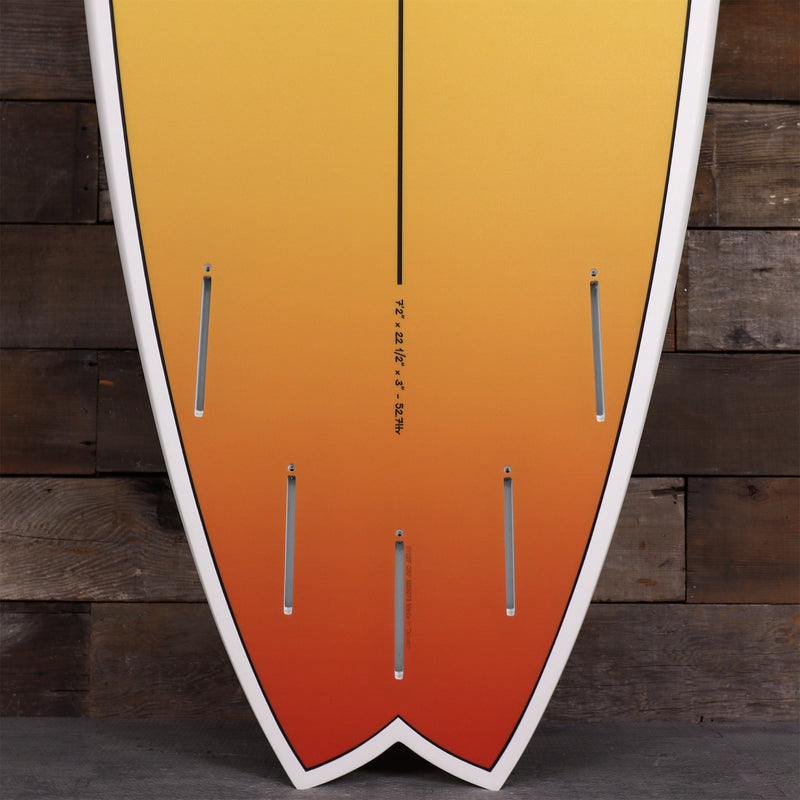 Load image into Gallery viewer, Torq ModFish TET 7'2 x 22 ½ x 3 Surfboard - Yellow/Orange Fade 3
