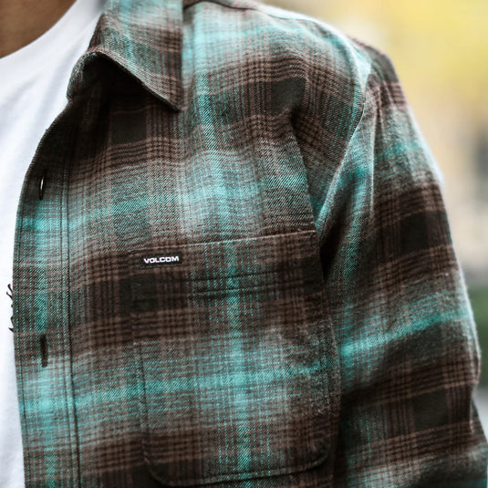 Volcom Caden Plaid Long Sleeve Button-Up Flannel Shirt