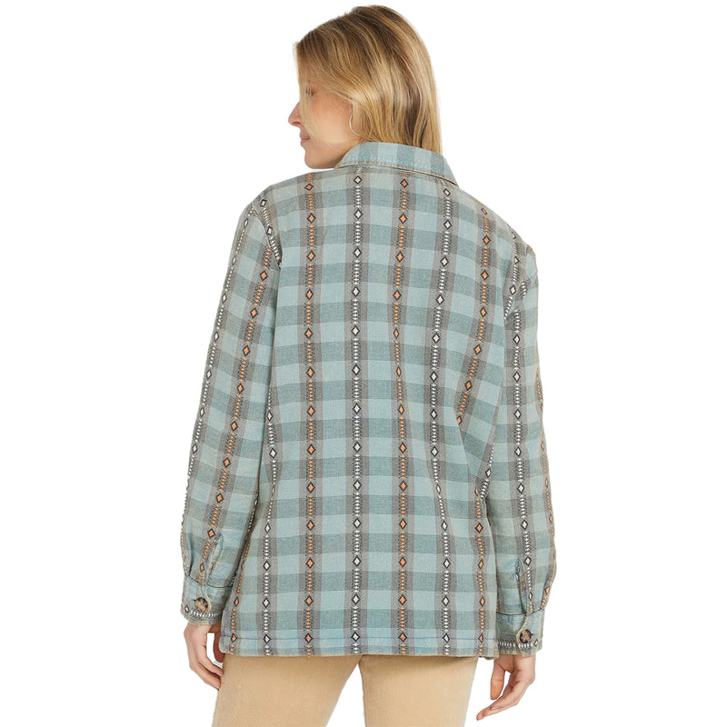 Load image into Gallery viewer, Volcom Women&#39;s Polar Boobear Flannel Shirt Jacket
