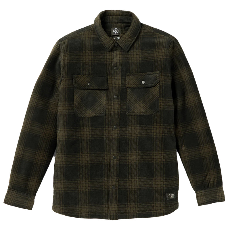 Load image into Gallery viewer, Volcom Bowered Fleece Long Sleeve Button-Up Shirt
