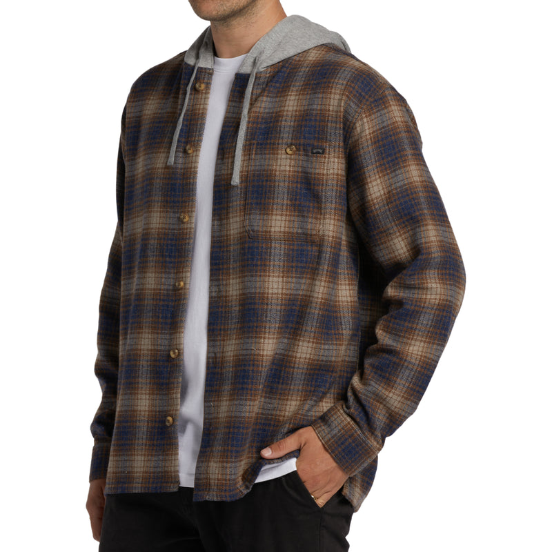 Load image into Gallery viewer, Billabong Baja Hooded Long Sleeve Button-Up Flannel Shirt
