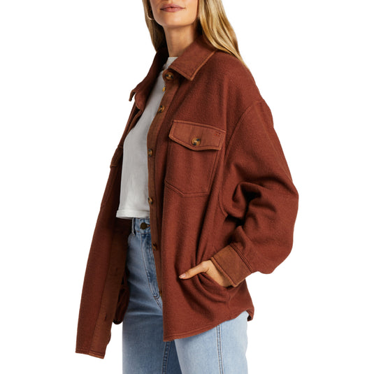 Billabong Women's Anytime Shacket Oversized Jacket