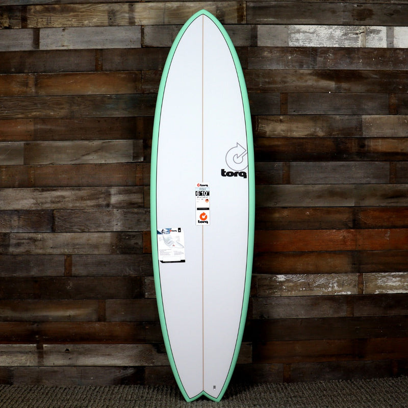 Load image into Gallery viewer, Torq ModFish TET 6'10 × 21 ¾ × 2 ¾ Surfboard - Seagreen/White 1