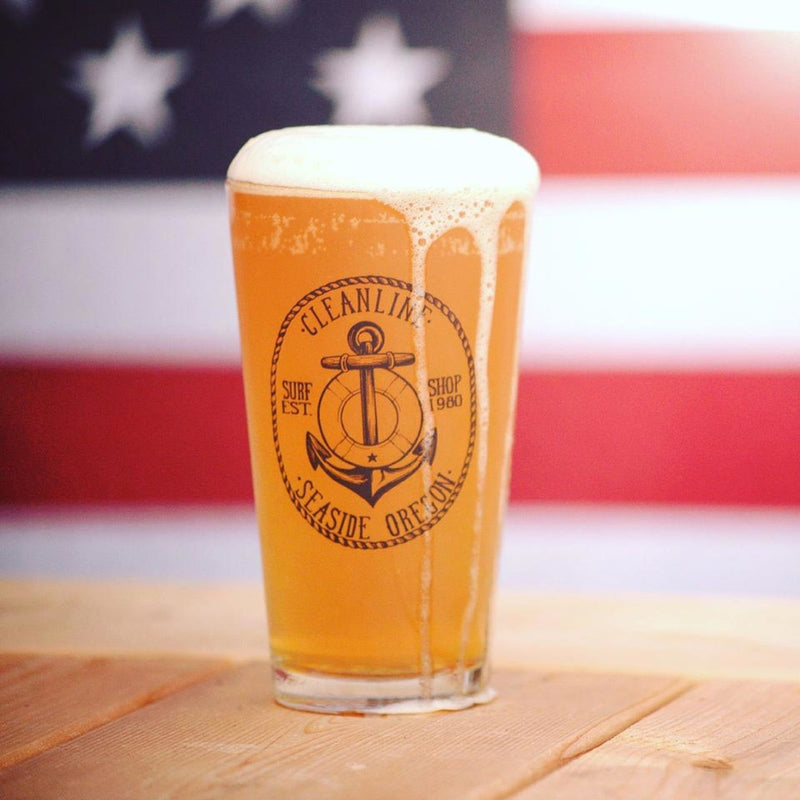 Load image into Gallery viewer, Cleanline Surf Anchor 16 oz. Pint Glass