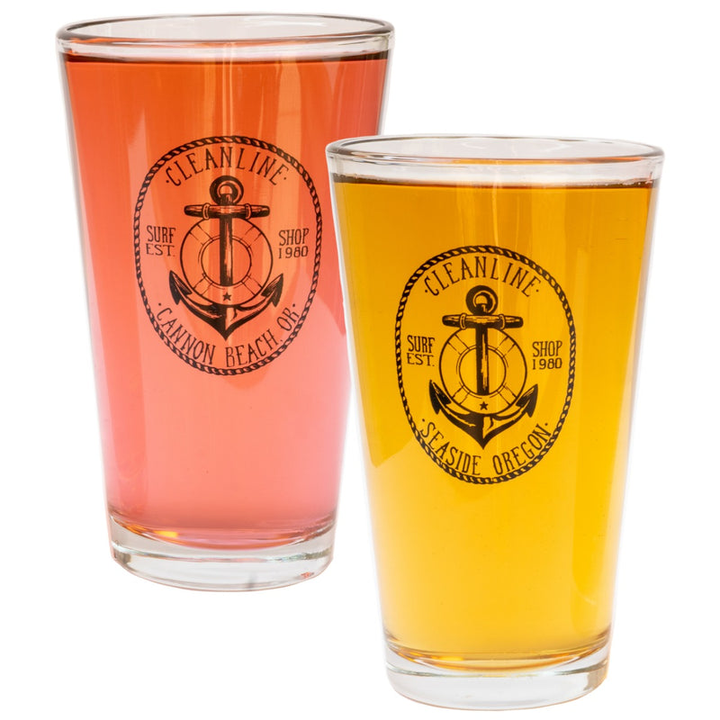 Load image into Gallery viewer, Cleanline Surf Anchor 16 oz. Pint Glass