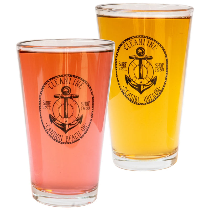 Load image into Gallery viewer, Cleanline Surf Anchor 16 oz. Pint Glass