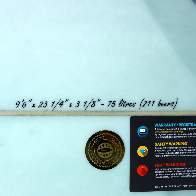 Load image into Gallery viewer, Critical Slide All-Rounder 9'6 x 23 ¼ x 3 ⅛ Surfboard - Jade • BLEMISH