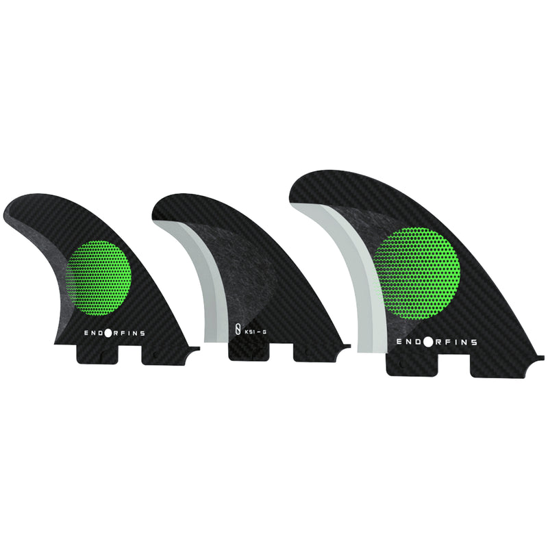 Load image into Gallery viewer, Endorfins KS1 Grom FCS II Compatible Tri Fin Set