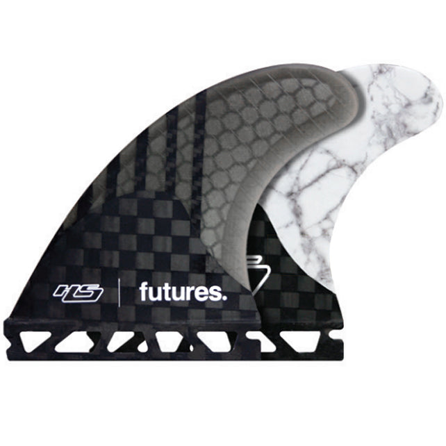 Load image into Gallery viewer, Futures Fins HS2 Generation Tri Fin Set - Carbon/White
