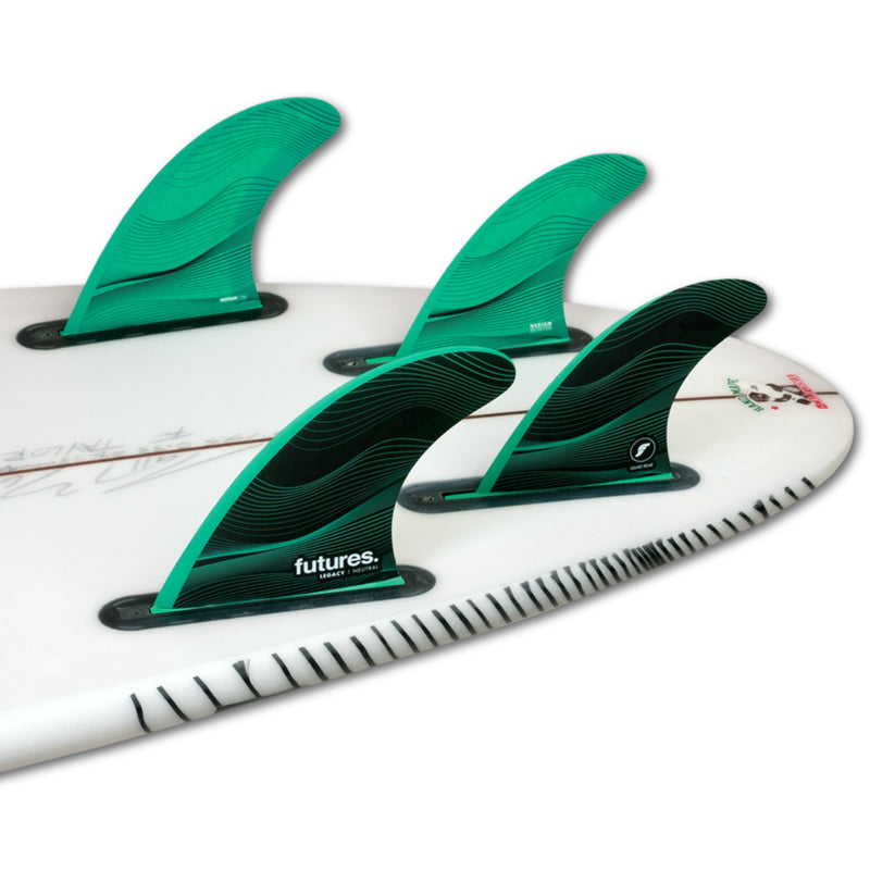 Load image into Gallery viewer, Futures Fins F6 Legacy Honeycomb Tri-Quad Fin Set - Green
