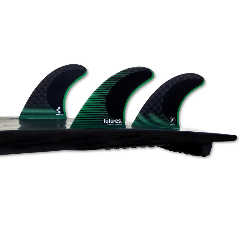 Load image into Gallery viewer, Futures Fins F6 Blackstix Tri Fin Set