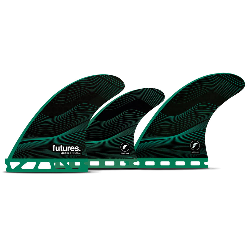 Load image into Gallery viewer, Futures Fins F6 Legacy Honeycomb Tri-Quad Fin Set - Green

