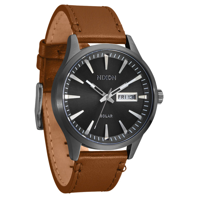 Load image into Gallery viewer, Nixon Sentry Solar Leather Watch
