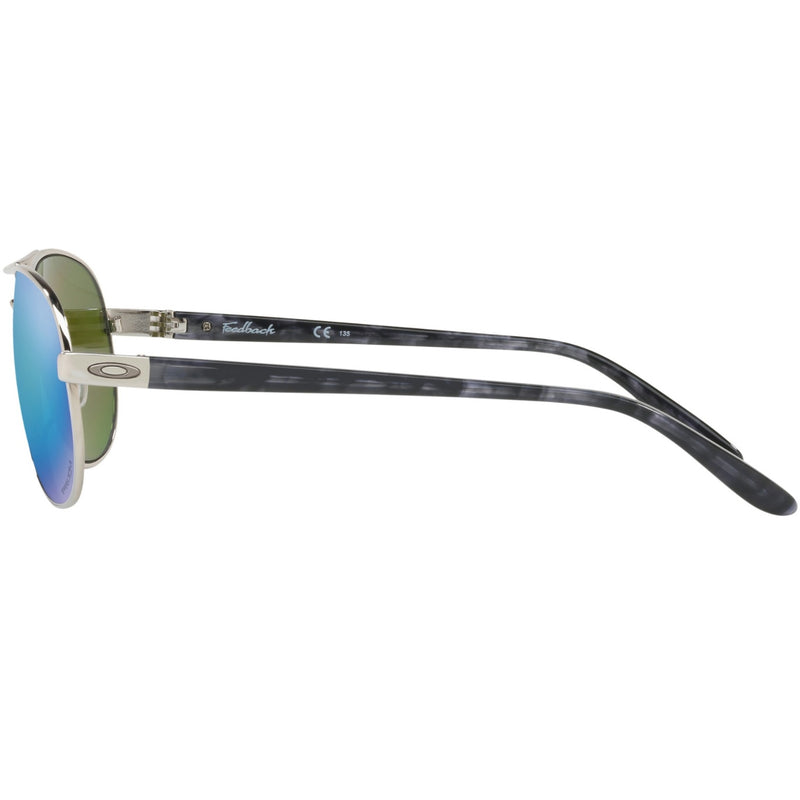 Load image into Gallery viewer, Oakley Women's Feedback Polarized Sunglasses - Polished Chrome/Prizm Sapphire 4