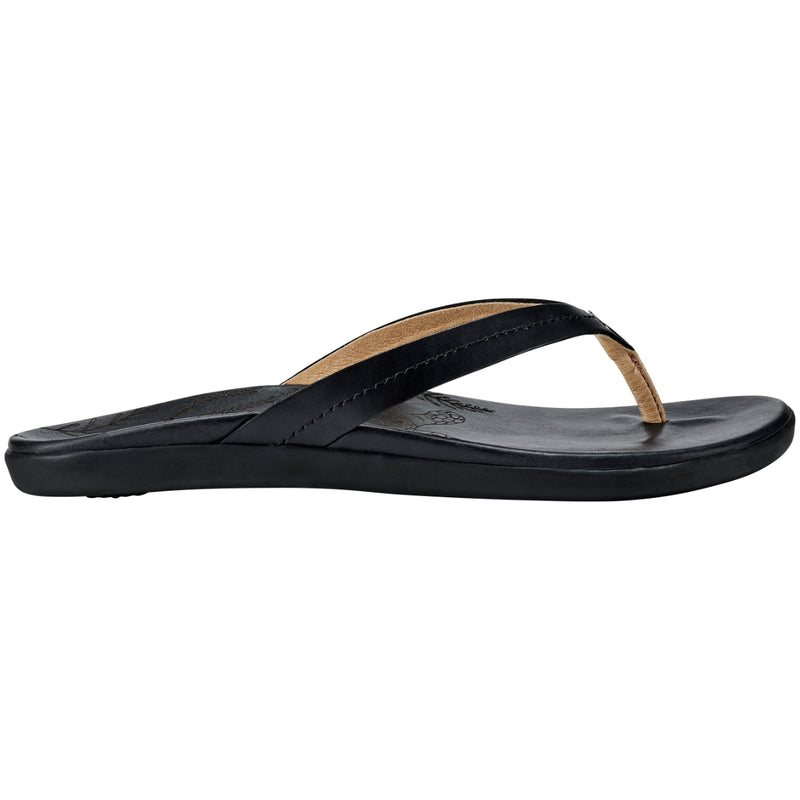 Load image into Gallery viewer, OluKai Women's Honu Leather Beach Sandals - Black