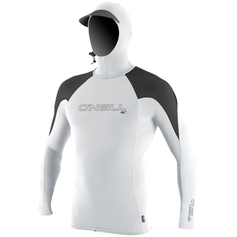 Load image into Gallery viewer, O&#39;Neill Wetsuits Skins O&#39;Zone Hooded Long Sleeve Rash Guard - Cool Grey/White
