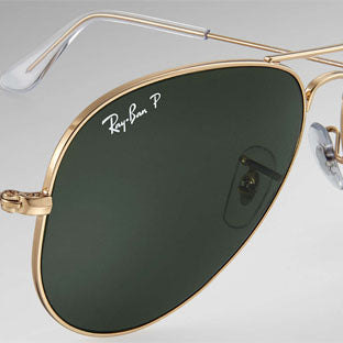 Load image into Gallery viewer, Ray-Ban Aviator Polarized Sunglasses - Gold/Crystal Green
