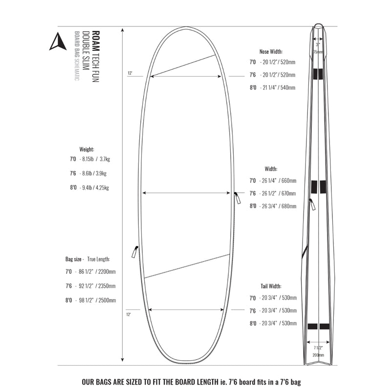 Load image into Gallery viewer, Roam Fun Tech Double Slim Plus Travel Surfboard Bag