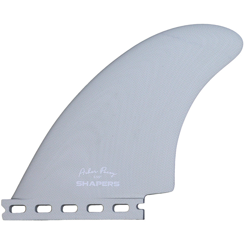 Load image into Gallery viewer, Shapers Asher Pacey Single Tab Twin + 1 Fin Set - 5.55" 1
