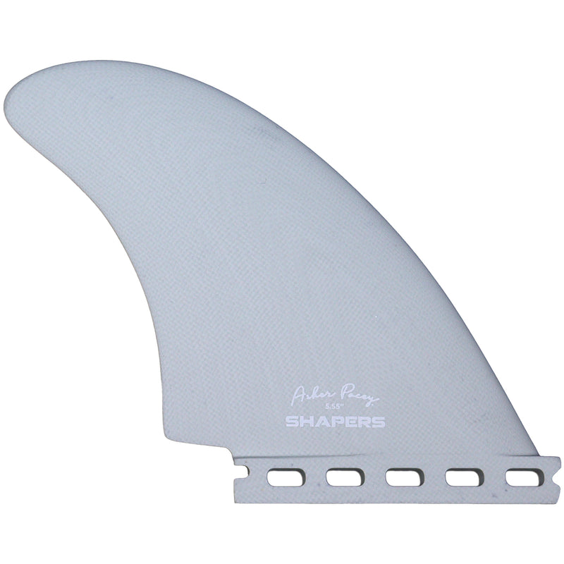 Load image into Gallery viewer, Shapers Asher Pacey Single Tab Twin + 1 Fin Set - 5.55" 3