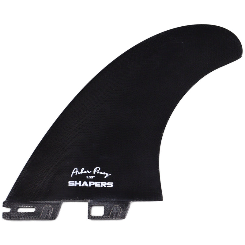 Load image into Gallery viewer, Shapers Asher Pacey FCS II Compatible Twin + 1 Fin Set - 5.59"