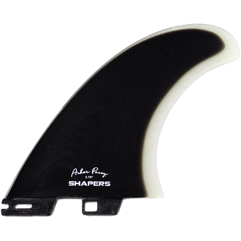 Load image into Gallery viewer, Shapers Asher Pacey FCS II Compatible Twin + 1 Fin Set - 5.79"