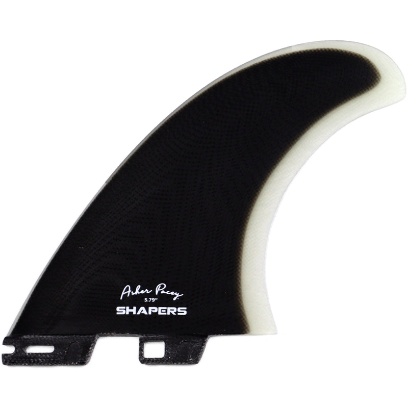 Load image into Gallery viewer, Shapers Asher Pacey FCS II Compatible Twin + 1 Fin Set - 5.79&quot;
