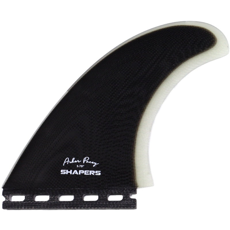 Load image into Gallery viewer, Shapers Asher Pacey Futures Compatible Twin + 1 Fin Set - 5.79&quot;

