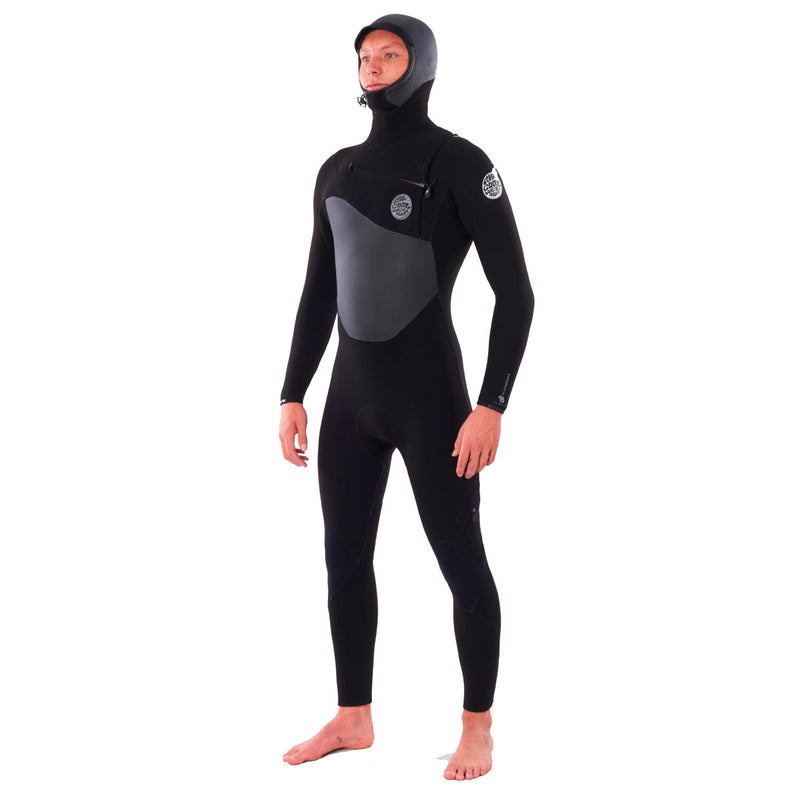 Load image into Gallery viewer, Rip Curl Flash Bomb 5/4 Hooded Chest Zip Wetsuit - Side Angle
